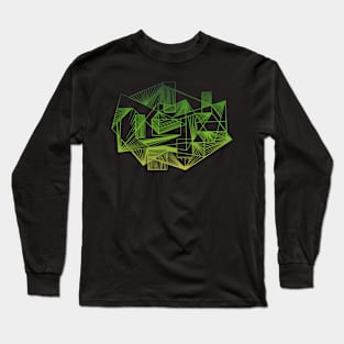 Green pattern geometric abstract Long Sleeve T-Shirt